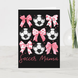 Soccer Mama Coquette Pink Bow Women Outfit Card