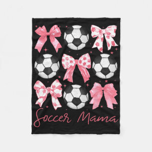 Soccer Mama Coquette Pink Bow Women Outfit  Fleece Blanket
