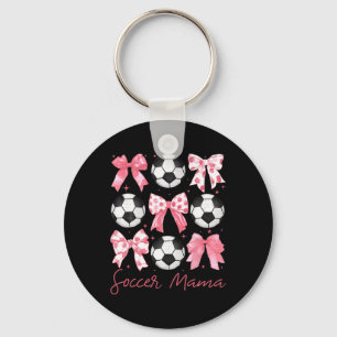 Soccer Mama Coquette Pink Bow Women Outfit  Keychain