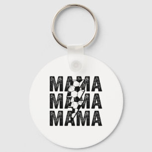 Soccer Mama Distressed Lightning Bolt Mom Keychain