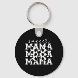 Soccer Mama Retro Groovy Soccer Softll Mom  Keychain