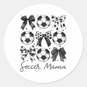 Soccer Mama Shirt Coquette Bow Soccer Mom  Classic Round Sticker