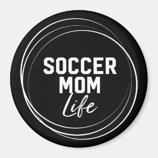 Soccer Maman Vie Magnet - Noir