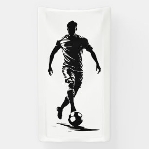 Soccer man with ball banner
