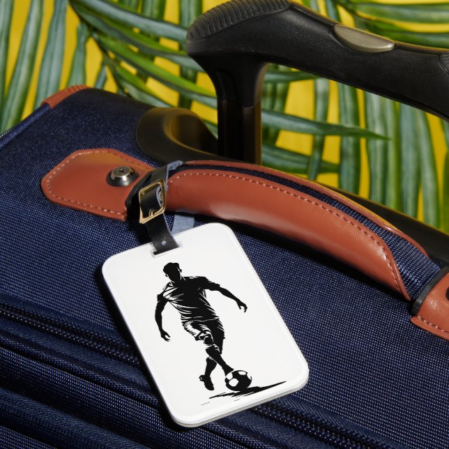 Soccer man with ball design. luggage tag (Front Insitu 1)