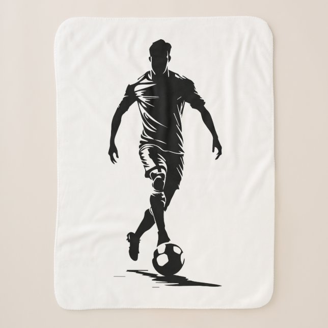 Soccer man with ball design. sherpa blanket (Front)