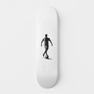 Soccer man with ball skateboard