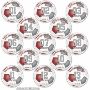 soccer maroon grey team colours custom set of 13