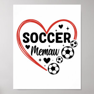 Soccer Memaw Heart Soccer Player Memaw Poster