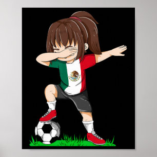 Soccer Mexico Jersey Shirt Mexican Flag Footll Gir Poster