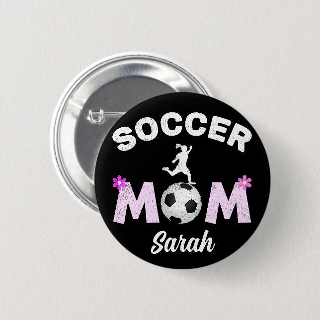 Soccer Mom 2 Inch Round Button (Front & Back)