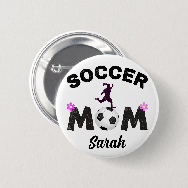 Soccer Mom 2 Inch Round Button (Front & Back)