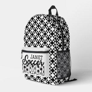 Soccer Mom Abstract Pattern Personalized Printed Backpack