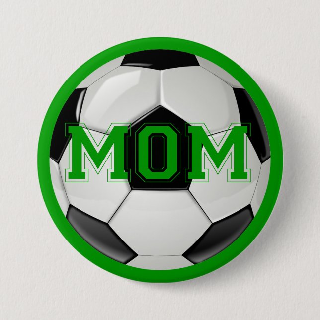 Soccer Mom Custom Colours 3 Inch Round Button (Front)