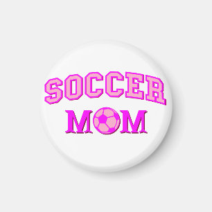 Soccer Mom Drawing And Text All Pink Magnet
