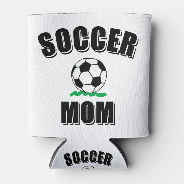 Soccer Mom Drawing And Text Can Cooler (Front)