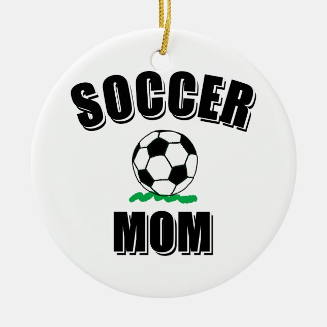 Soccer Mom Drawing And Text Ceramic Ornament (Front)
