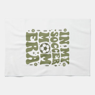 Soccer Mom Era Vintage Sports Mom Shirt Design_1 Kitchen Towel