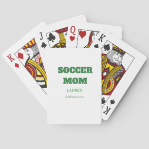SOCCER MOM FOOTBALL MOTHERS DAY GIFTS GREEN SIMPLE PLAYING CARDS