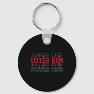 Soccer Mom Funny Layered Text Mother Mama Coach Keychain