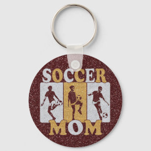 Soccer Mom Glitter Effect Keychain