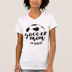 Soccer Mom Heart Ball Personalized Name and Number T-Shirt