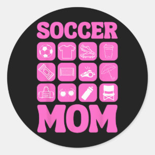 Soccer Mom Icons Soccer Essential  Classic Round Sticker
