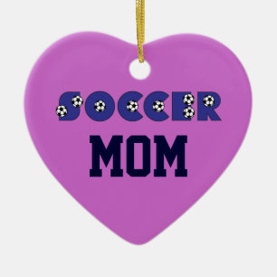 Soccer Mom in Blue Ceramic Ornament