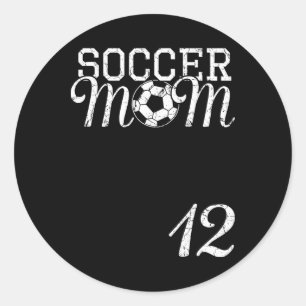Soccer Mom Jersey Number 12 Favourite Player #12 T Classic Round Sticker