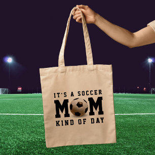 Soccer Mom Kind of Day Black Tote Bag