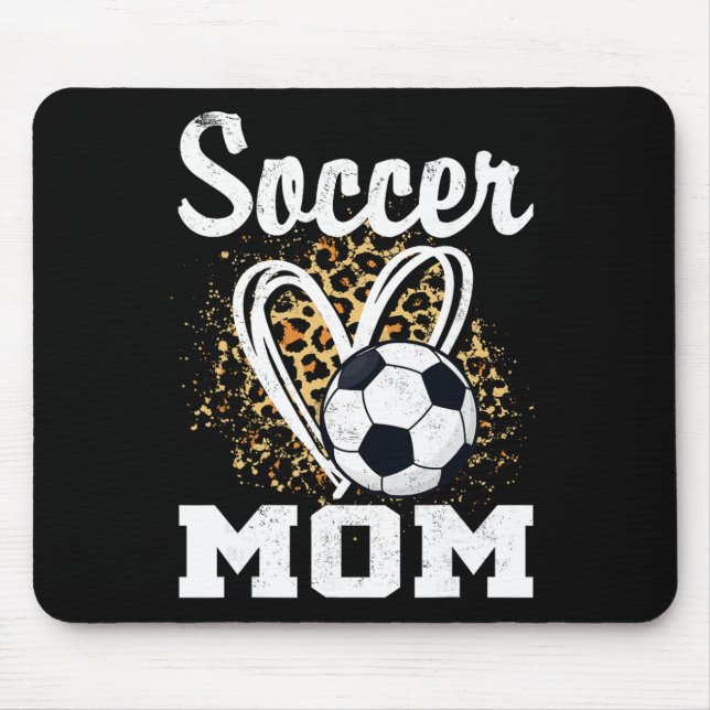 Soccer Mom Leopard Heart  Mouse Pad (Front)