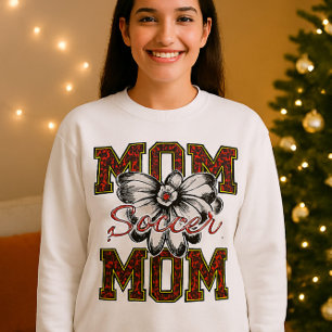 Soccer Mom Leopard Print T-Shirt with Bow & Floral Sweatshirt