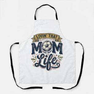 Soccer Mom Life Vintage Engraving Shirt Design_1 Apron