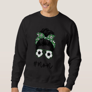 Soccer Mom Messy Bun Aviator Glasses Soccer Mother Sweatshirt
