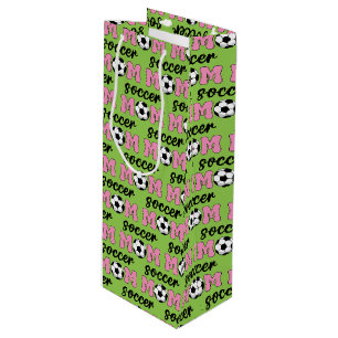 Soccer Mom Mother's Day Pattern Wine Gift Bag