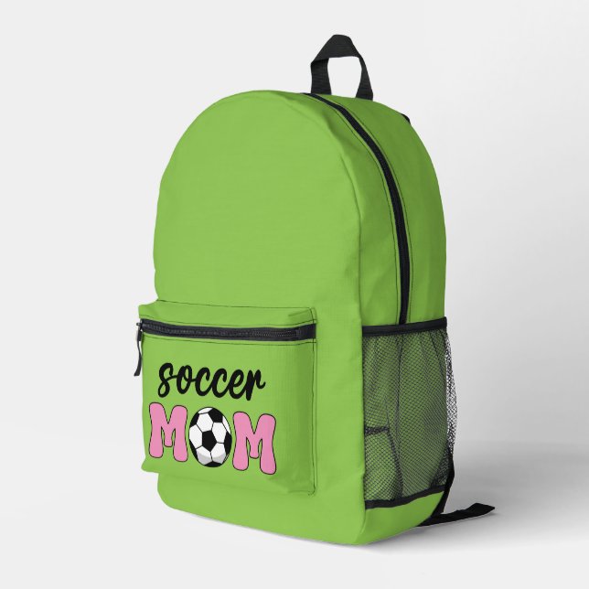 Soccer Mom Mother's Day Printed Backpack (Back Corner Right)