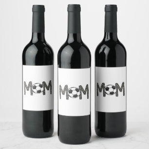 Soccer Mom Polka Dot Soccer Ball Wine Label