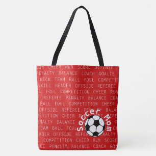 Soccer Mom Red Over All Print Bag
