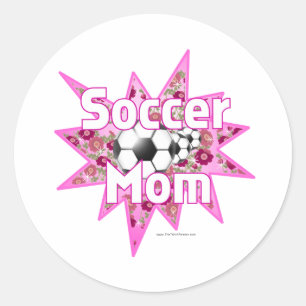 Soccer Mom Roses Classic Round Sticker