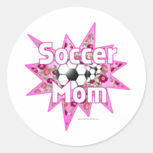Soccer Mom Roses Classic Round Sticker