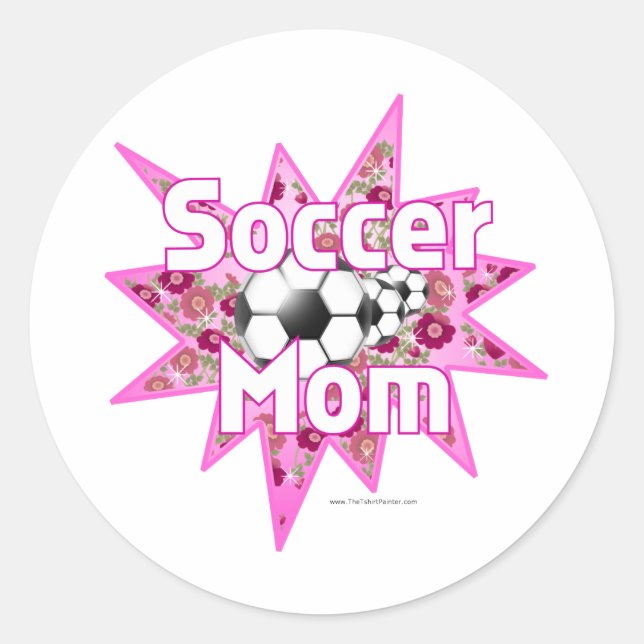 Soccer Mom Roses Classic Round Sticker (Front)