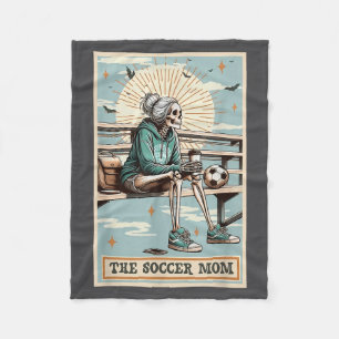 Soccer Mom Skeleton Tarot Card Vintage Halloween Fleece Blanket