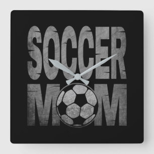 SOCCER MOM SQUARE WALL CLOCK
