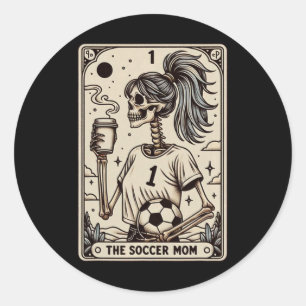 Soccer Mom Tarot Card Classic Round Sticker