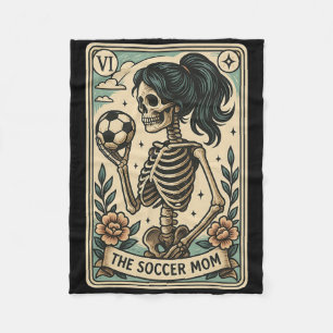Soccer Mom Tarot Card Skeleton Mothers Day Mama  Fleece Blanket