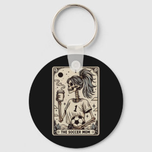 Soccer Mom Tarot Card, Vintage Halloween Soccer Ma Keychain