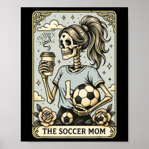 Soccer Mom Tarot Card, Vintage Halloween Soccer Ma Poster