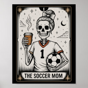 Soccer Mom Tarot Card, Vintage Halloween Soccer Ma Poster