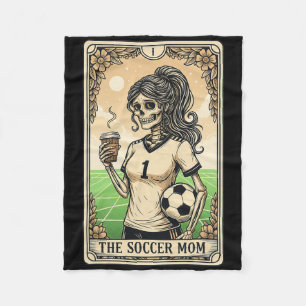 Soccer Mom Tarot Card Vintage Halloween Soccer Mam Fleece Blanket