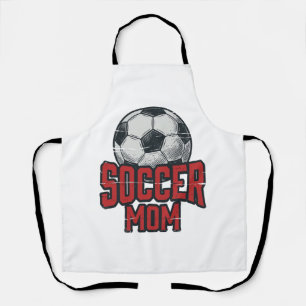 Soccer Mom Vintage Distressed Sports Shirt Design_ Apron